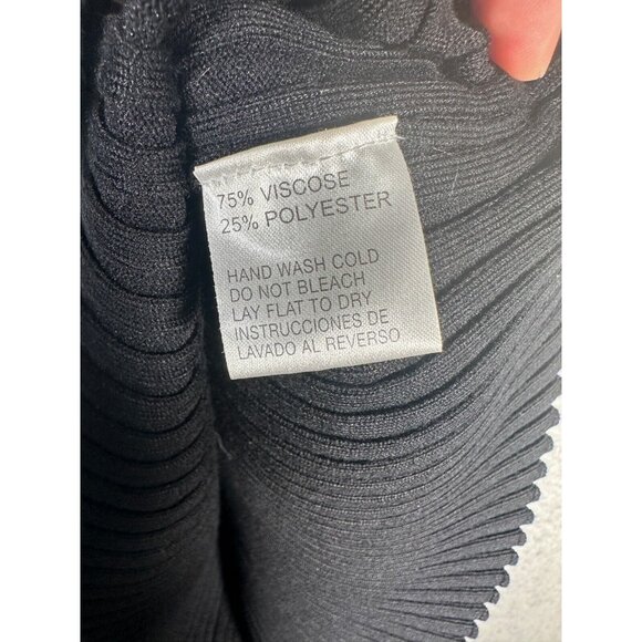 Vintage Y2K Bellidini Large Womens Tank Top Black Sleeveless Ribbed Beaded VNeck - Picture 9 of 9